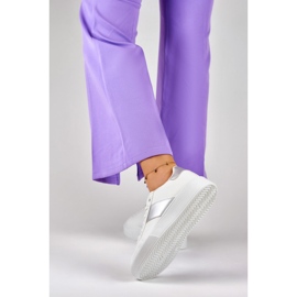 Ženske bijele tenisice na platformu sa srebrnim dodatkom bijela 1