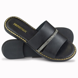 Elegantne crne ženske papuče sa ukrasom crna 1