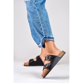 Crne udobne ženske papuče crna 2