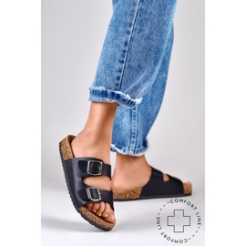 Crne udobne ženske papuče crno 1