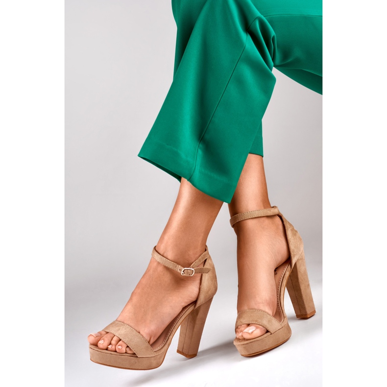 Bež sandale visoke gležnjeve 1