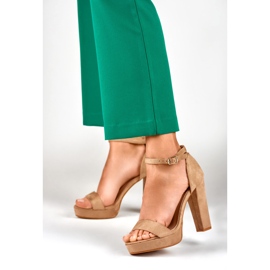 Bež sandale visoke gležnjeve 2