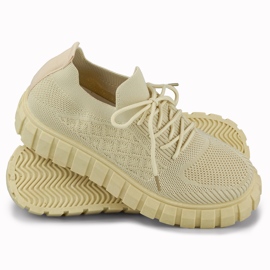Fleksibilne ženske sportske cipele bež boje 2