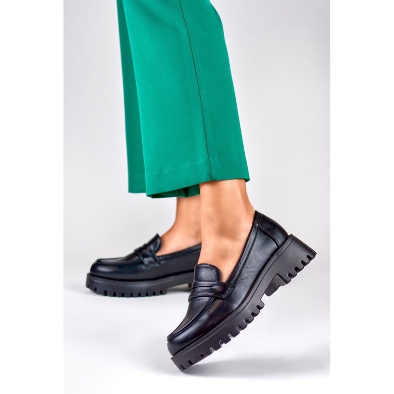 Ženske crne mokasine od eko kože crno 2