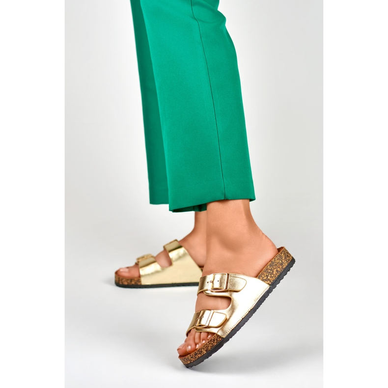 Zlatne japanke na plutenom potplatu zlatni 2