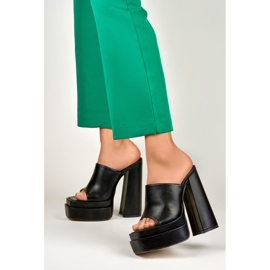 Evelyn crne tobogane s visokom petom crna 2