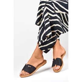 Denly ženske klasične ravne papuče crno 1