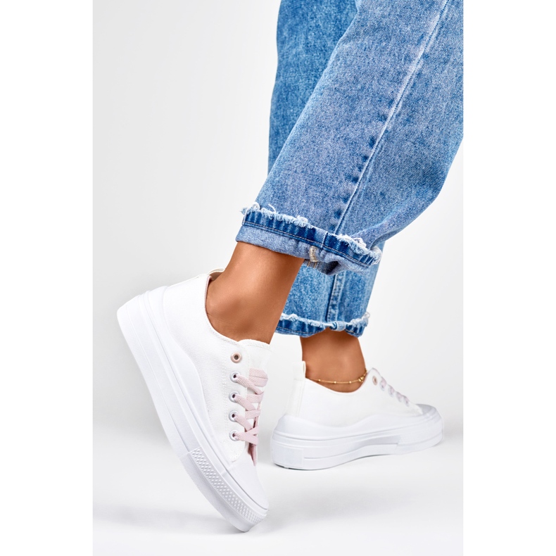 Ženske bijele tenisice na platformu bijela 1