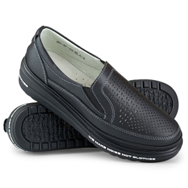 Ženske ažurne cipele od prirodne kože crno 1