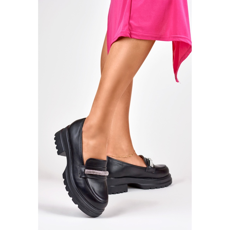 Ženske natikače od ekološke kože crne boje crno 2