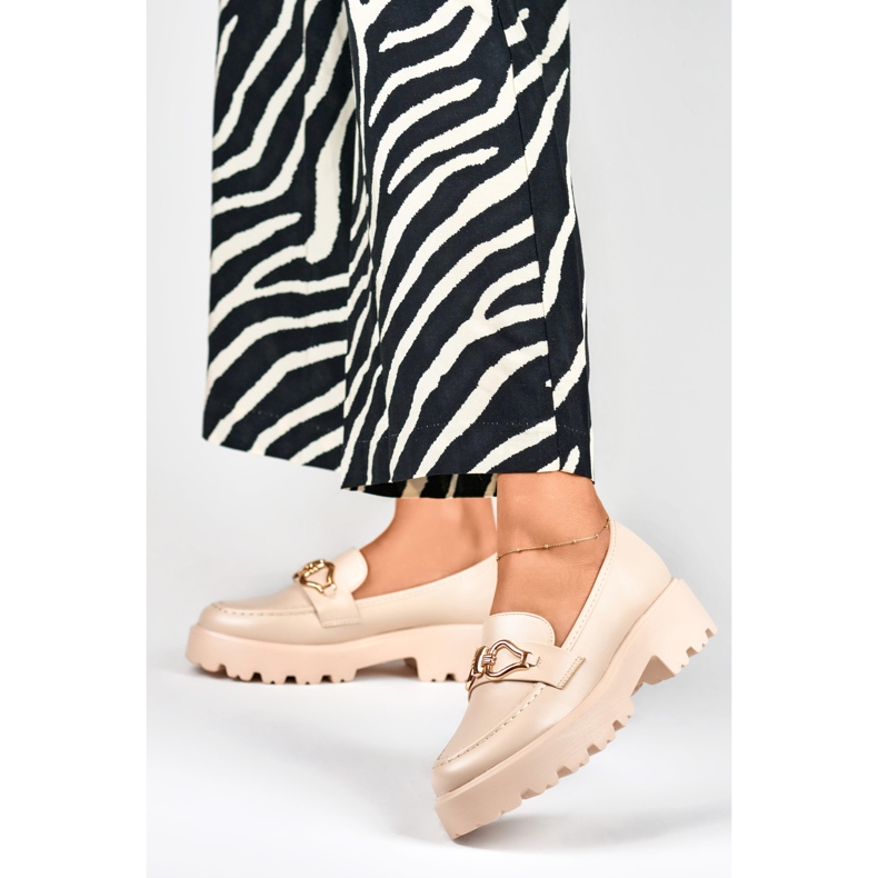 Ženske bež mokasine od eko kože 2