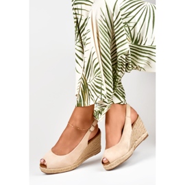 Ženske bež espadrile od brušene kože 1