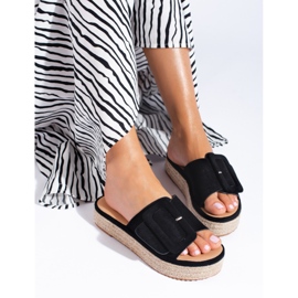 Crne espadrile od brušene kože na platformi Shelovet crno 2