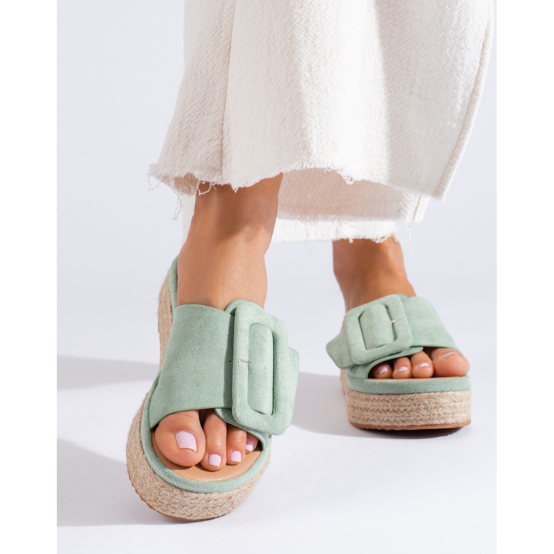 Mint antilop espadrile na platformi Shelovet zelena 2