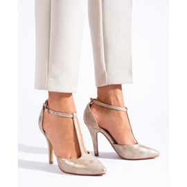 Zlatne i bež cipele s petom iz Sheloveta zlatni 1