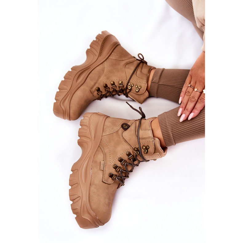 Ženske čizme Big Star od memorijske pjene KK274366 Bež 4