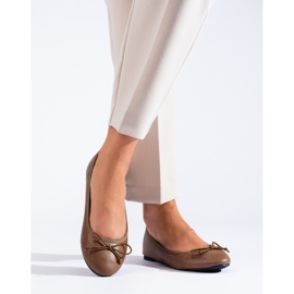 Ženske smeđe balerinke s Shelovet mašnom smeđa 1