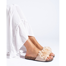 Shelovet bež sandale od pluta s cvjetićima 1