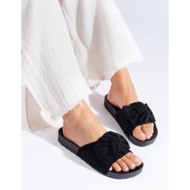 Ženske crne antilop papuče na platformi Shelovet crna 1