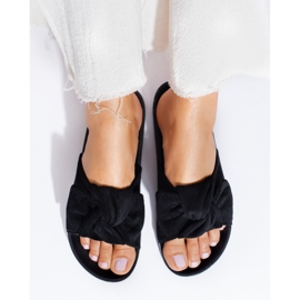 Ženske crne antilop papuče na platformi Shelovet crno 2