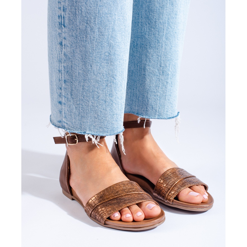 Daszyński ženske smeđe sandale smeđa 2