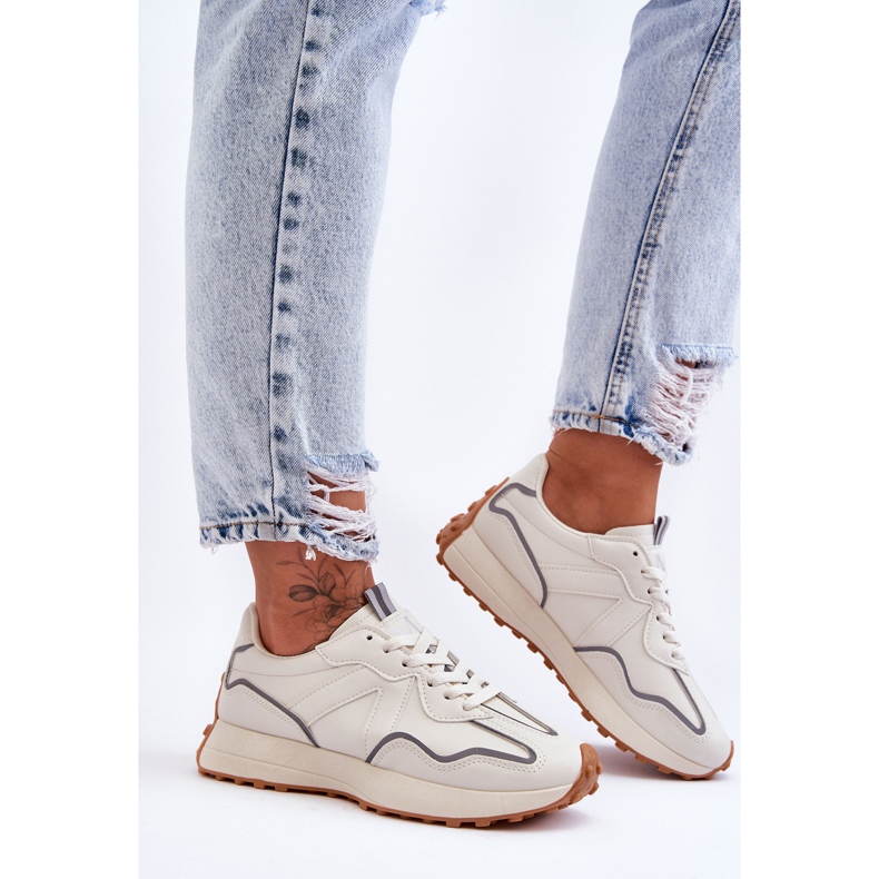 FJ1 Ženske sportske cipele Bež Faro bijela 2