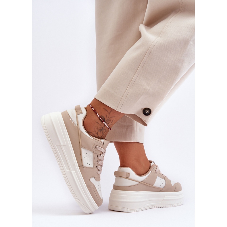 FJ1 Ženska sportska obuća na masivnoj platformi Bež Belisso 2