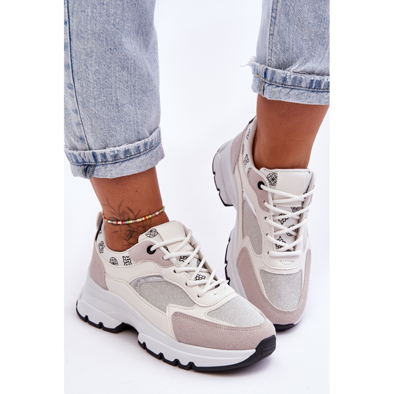 PM1 Sportske cipele na vezanje na bijeloj platformi za bijeg bijela 1