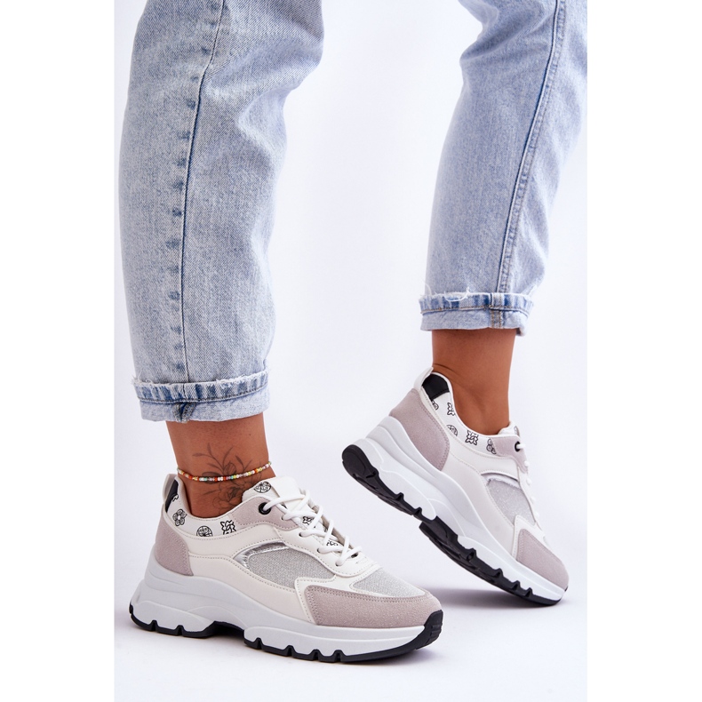 PM1 Sportske cipele na vezanje na bijeloj platformi za bijeg bijela 2