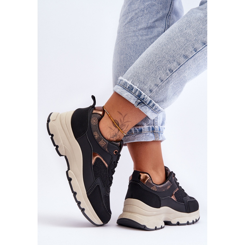 PM1 Crne sportske cipele Escape s platformom na vezanje crna 2