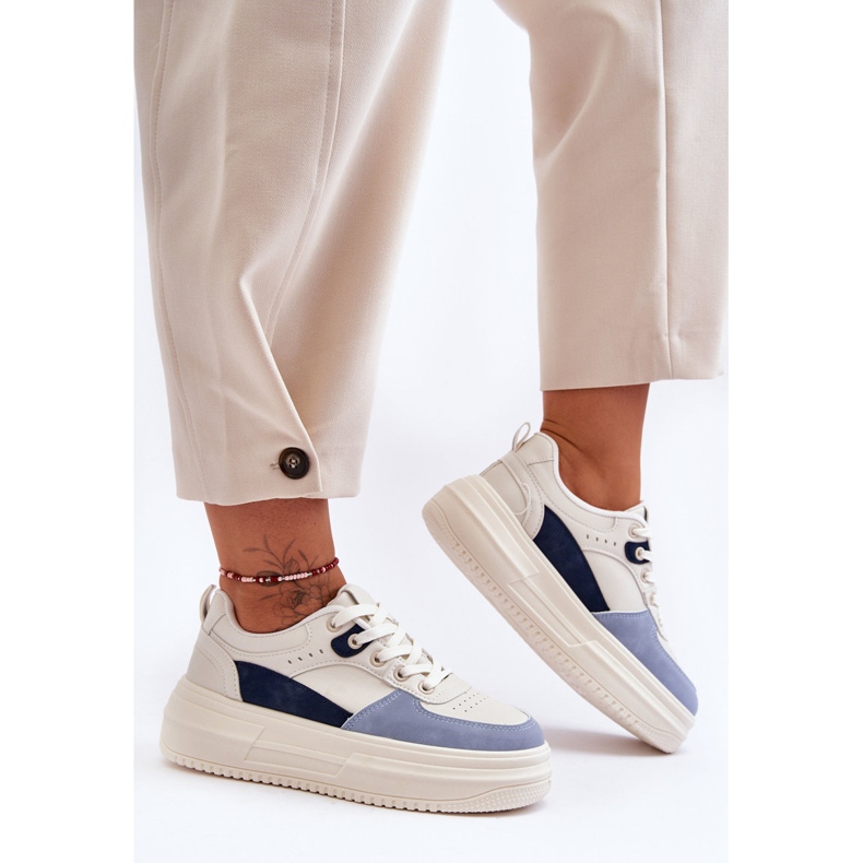 FJ1 Ženska sportska obuća na masivnoj platformi bijela i plava Gemma 1