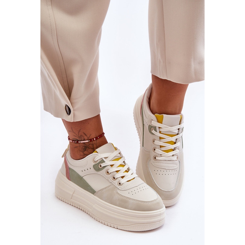 FJ1 Ženska sportska obuća na masivnoj platformi Raznobojna Gemma bijela 1