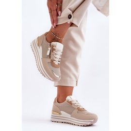 FJ1 Ženske sportske cipele s ukrasnim patentnim zatvaračem Bež Cairo 2