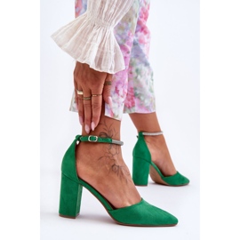 Cipele od brušene kože s kubnim cirkonijem od zelenog dijamanta zelena 2