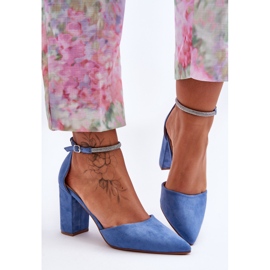 PS1 Dijamantno plave cipele od brušene kože s kubičnim cirkonijem plava 2