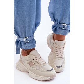 FG2 Moderne ženske mrežaste sportske cipele Bež Venice 1