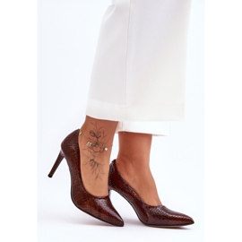 Lewski Shoes Moderne kožne cipele s visokom potpeticom Lewski 2659 Smeđe smeđa 1