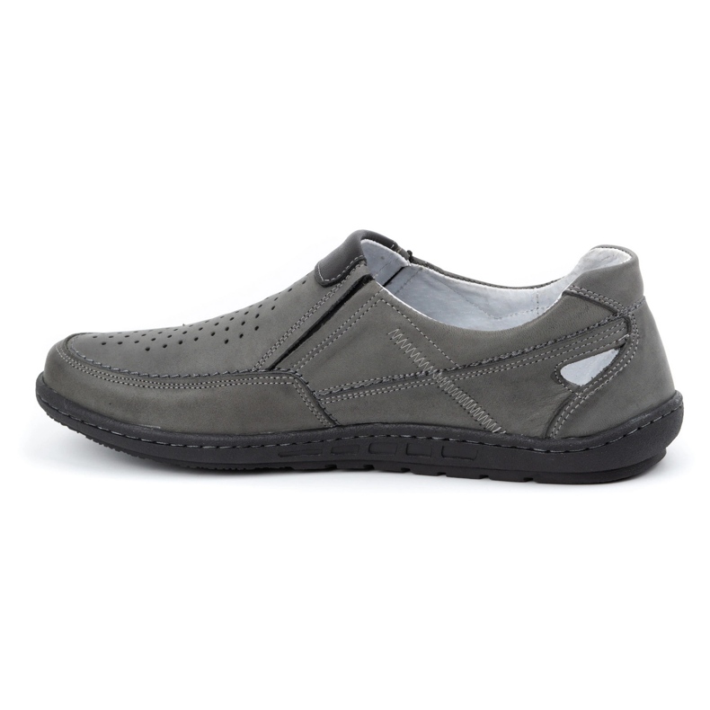 Olivier Sive muške kožne mokasine za ljeto 602 siva 1