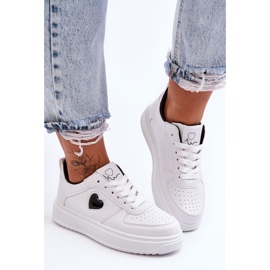 FJ1 Klasične sportske cipele sa srcem crno-bijele Amore bijela 1