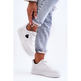 FJ1 Klasične sportske cipele sa srcem crno-bijele Amore bijela 2