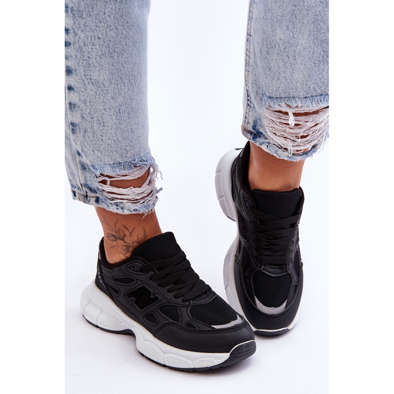 FG2 Modne ženske sportske cipele s mrežicom crne Venice crno 2