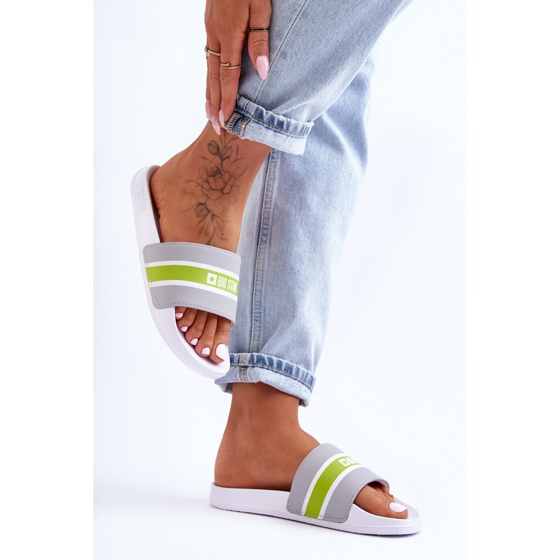 Lagane pjenaste papuče Big Star JJ274647 Bijelo-sive siva 2