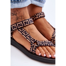 Ženske satenske sportske sandale crno-bež Victory crna 2