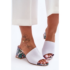 Lewski Shoes Ženske kožne Leski cipele na visoku petu 3209/K Bijele bijela 1