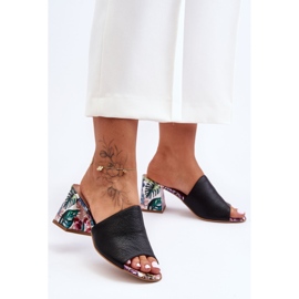 Lewski Shoes Ženske kožne Leski cipele na visoku petu 3209/K crne crna 1