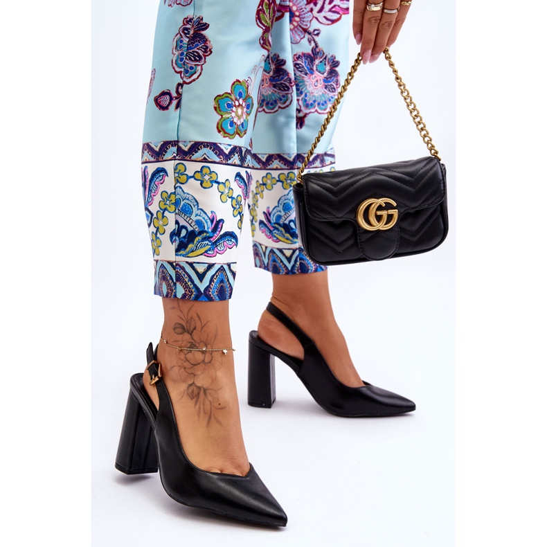 Klasične Peep Toe Pumps Black My Love crna 1