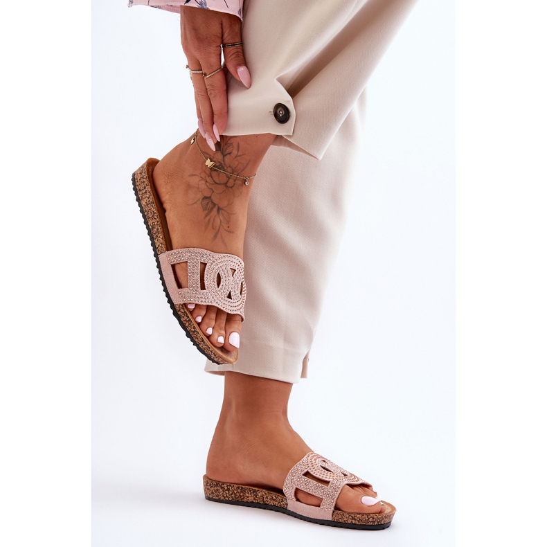 Ženske papuče s nitnama Pink Evelins ružičasta 2