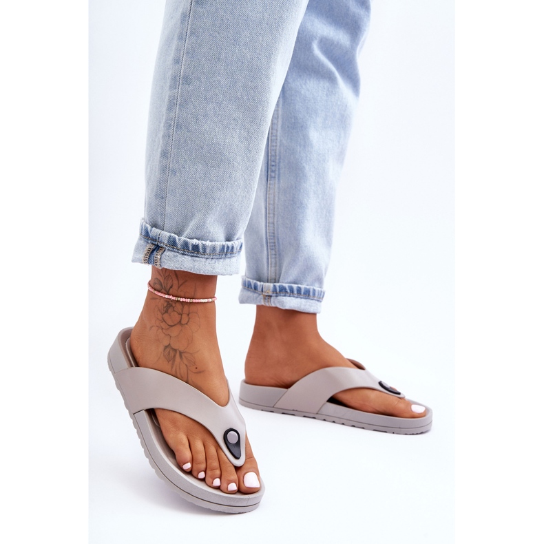 Ženske japanke s platformom sive Bellitta siva 1