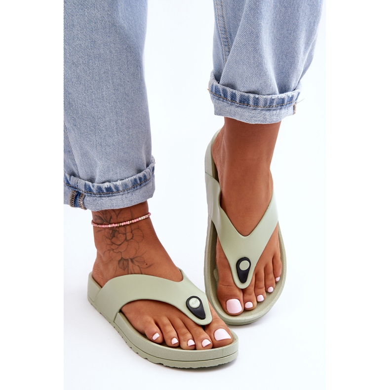 Ženske japanke s platformom Green Bellitta zelena 1