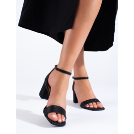 Shelovet crne sandale na petu crno 2